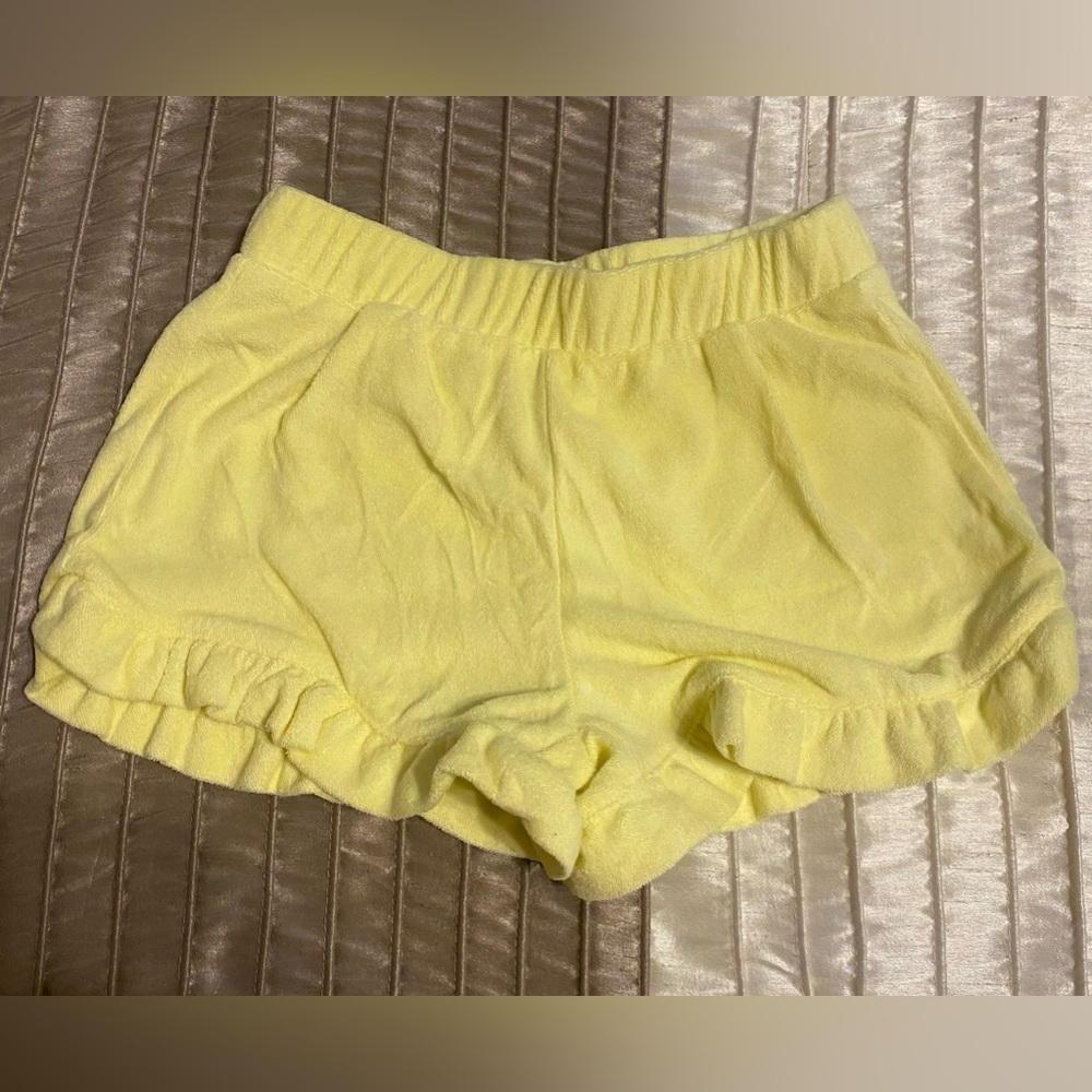 Crewcuts - NEW - Girls' scallop-hem pull-on short. Yellow terry cloth style.